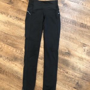 Womens Athleta Black Fleece lined leggings xxs